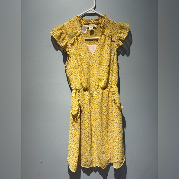 Monteau Yellow Floral Midi Dress - Picture 1 of 6
